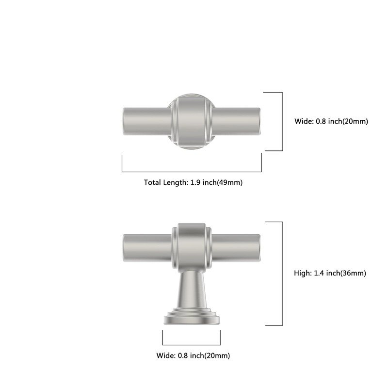 Asidrama 10 Pack Brushed Satin Nickel Kitchen Cabinet Knobs Dresser