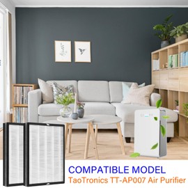 TT-AP007 Replacement Filter for TaoTronics TT-AP007 Air Purifier, 3 in 1, H13 True HEPA with High-efficiency Activated Carbon and Pre-Filter