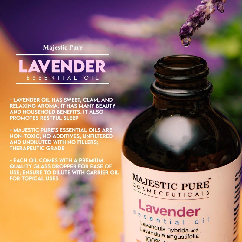 Majestic Pure Lavender Oil, Natural, Therapeutic Grade, Premium Quality Blend
