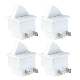 4-Pack Refrigerator Door Light Switch 2 Feet Compatible with Whirlpool, Kenmore, KitchenAid, Magic Chef, Maytag, Admiral Freezer Momentary Fridge Switch (2-Pin NC 2.5A AC White)