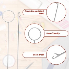 4PCS Loop Turner Tool for Sewing Tool & Silicone Beads, Knot-Grippers-Tool & Drawstring Threader Tool, Crochet Sewing Concepts& Tongue Crochet Tool for Fabric Belts Strips, 26.5 cm/ 10.4 Inch