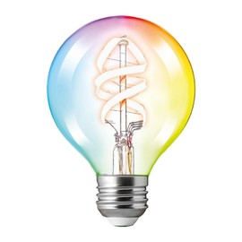 Tecnolite Connect Foco Vintage LED Inteligente G25 WiFi 4.5W - Luz RGB + Cálida, Atenuable, Bombilla Edison Compatible con Alexa, Google Assistant, Atajos de Siri y App móvil