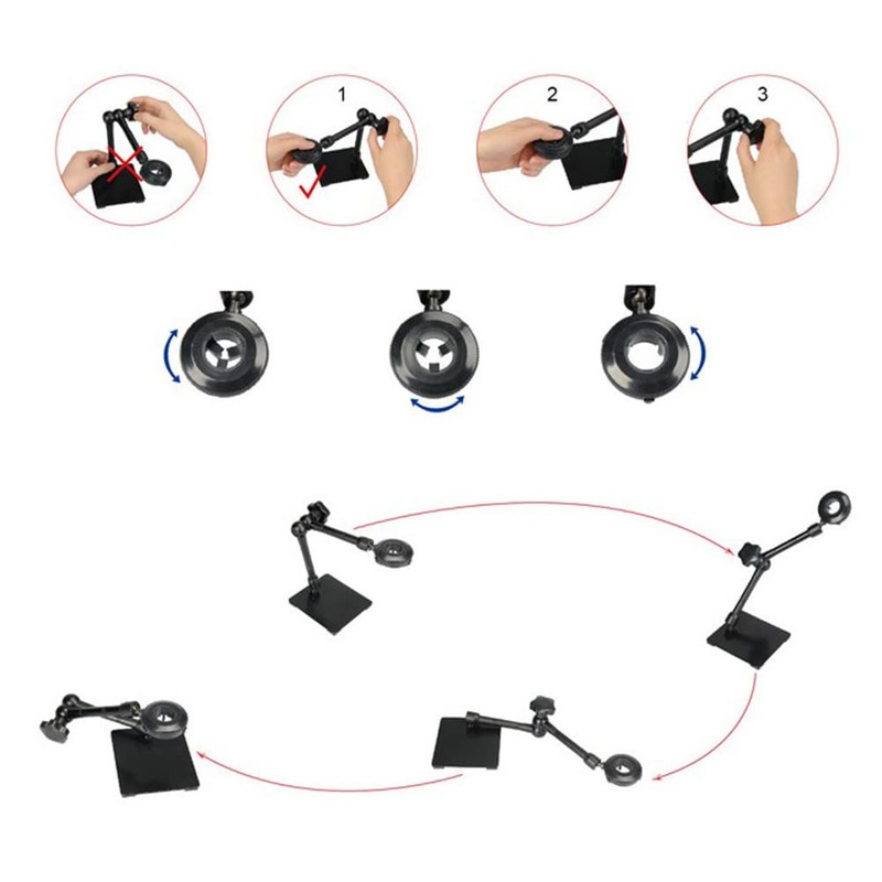 TopHomer Universal Microscope Stand, 360 Degree Adjustable Stand Arm Compatible