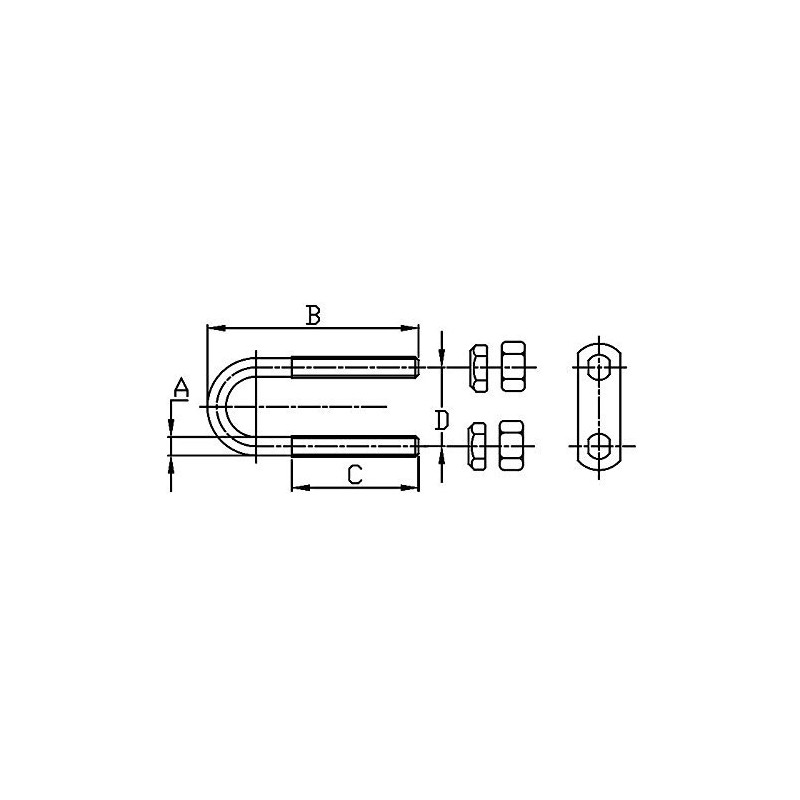 White Water Stainless Long Shank Bow Eye (7859S-BL - Long