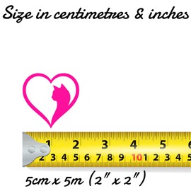 Pack of 10 Cute Pet Cat in a Heart Waterproof Vinyl Sticker - Wall Decal, Laptops, Car, Water Bottles, Motorbikes, Vans, Gifts for Animal Lovers (Pink, 5cm x 5cm (2" x 2"))