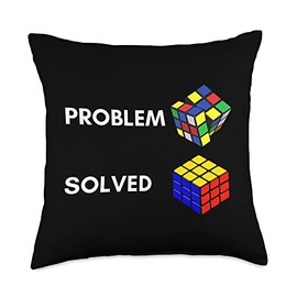 Speed Cubing Master Rubiks Cube Colorful Rubix 80s Vintage Throw Pillow