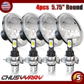 CHUSYYRAY 4pcs 5.75 5-3/4" inch Car LED Headlights For Chevy GMC Corvette C1 C2 1963-1982