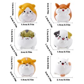 YOYLMAL Set of 6 Mini Resin Hamsters Cute Car Accessories for Men Women, Funny Car Interior Ornaments for Car Rearview Mirror Dashboard Decorations