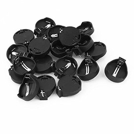 uxcell 3V CR2025 Cell Button Battery Holder Black Silver Tone 20 Pcs