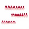 MERVF Almond Press on Nails Medium Fake Nails Red 3D