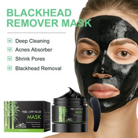 Blackhead Remover Mask, Charcoal Peel Off Face Mask, Deep Cleansing for Face Nose Blackhead Pores Acne, For All Skin Types, Mascarilla Para Puntos Negros, 120g/4.23 OZ