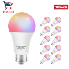 kuled Smart Light Bulb, RGB Color Changing CCT LED Bulbs, Works with Alexa, 10pack