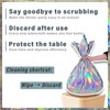 SAJOO 3 Packs Iridescent Plastic Tablecloths 54 x 108 Inch