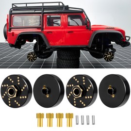 JGGZONE 4PCS 58g RC Brass Wheel Hex Hub Weights with 7mm Wheel Hex Hub Extended Wheel Hubs Adapter for 1/18 RC Crawler Car Traxxa TRX4M Bronco Defender k10 F150 Upgrade Parts