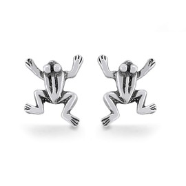 Boma Jewelry Sterling Silver Frog Stud Earrings