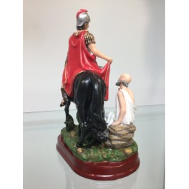 San Martin Caballero Statue Estatua St. Martin Sculpture in Resin Holy Figurine Home Deco Decoration (8 Inch)