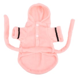 Pet Bathrobe Plush Warm Absorbent Puppy Hooded Pajama with Waistband for Small Dogs CatsL