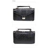 Berkut Long Wallet, Clutch Bag, Large Capacity, Croco Embossed, Black