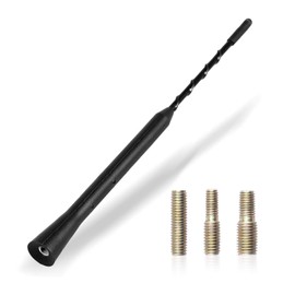 Car Antenna Replacement - 9 Inch Flexible Roof Aerial with 3 Screw Adapters - Universal Fit for Cars, SUVs, Trucks - Easy Installation, Strong AM/FM/DAB Signal Reception, Durable Rubber & Steel Build