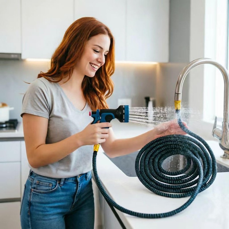 Indoor Sink Hose Attachment, 50FT Expandable Hose for Sink Faucet