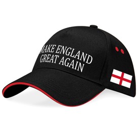 Purple Print House St Georges Make England Great Again Baseball Cap English Pride Unisex Men Women Hat, One Size, Black/Red