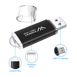 XinwaY Memory Stick 64GB USB Flash Drive Thumb Drives Data Storage USB Stick, (5 Pack 64GB - Black Blue Green Gold Purple)