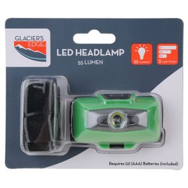 Glacier's Edge 6PK - 55 Lumen LED Headlamp Green 2X AAA (Included) Weather Resistance