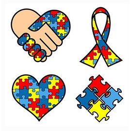 4 pcs Autism Sticker Decal for Laptop, Car, Window, Door, Shop
