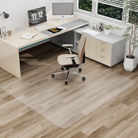 Clear Office Chair Mat, 59"x75" No Slip Vinyl Desk Chair Mat for Hard Floors, 2mm Thick Heavy-Duty Computer Floor Mat, Waterproof Rolling Chair Floor Protector for Home Office