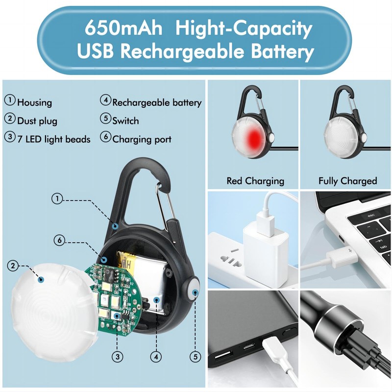 4 Modes Dog Collar Light，2 Packs IP68 Waterproof Dog Lights