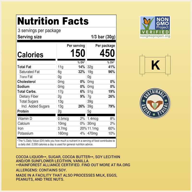 Chocolove Dark Chocolate Bars | 55% Cocoa | Crafted with