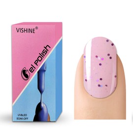 Vishine Gelpolish Professional Manicure Salon UV LED Soak Off Gel Nail Polish Varnish Color Glitter Pink(1352)