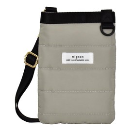 Mignon act0009 Smartphone Shoulder Bag, Quilting, Mini Bag, Pouch, Small Item, Women's, Travel, Work, Outing, Adult, beige, (greige), Free size
