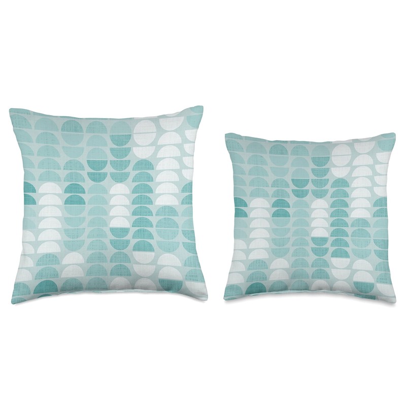 Half Moon Rising Teal Throw Pillow