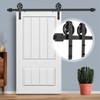7.5FT Single Sliding Barn Door Hardware Kit, Basic Black Big