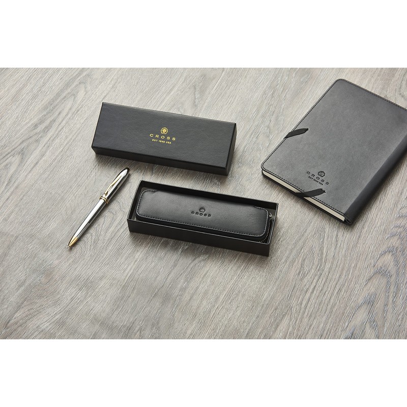 Cross Black Leather Double Pen Pouch