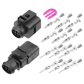 uxcell 1 Set No.1J0973713/3B0973813 Female and Male 6-Pin Repair Connector Adapter Plug Clip Kit Replacement for VW Golf Jetta Passat