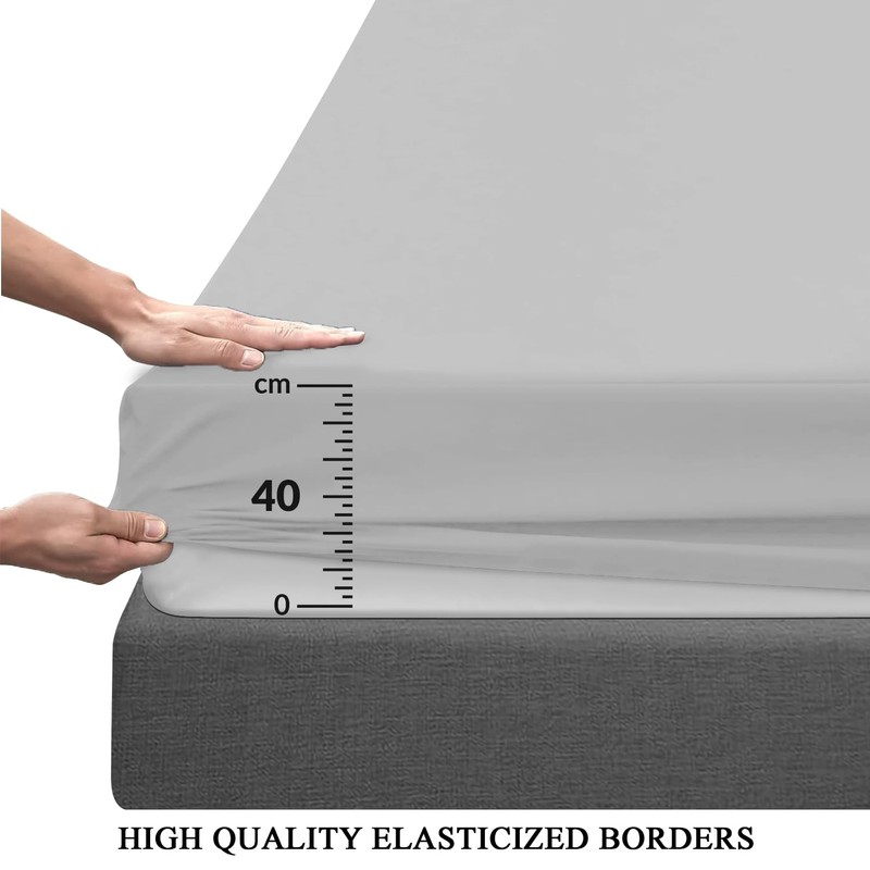 Pamposh Fitted Sheet Extra Deep Pocket (40 cm) Hypoallergenic Double