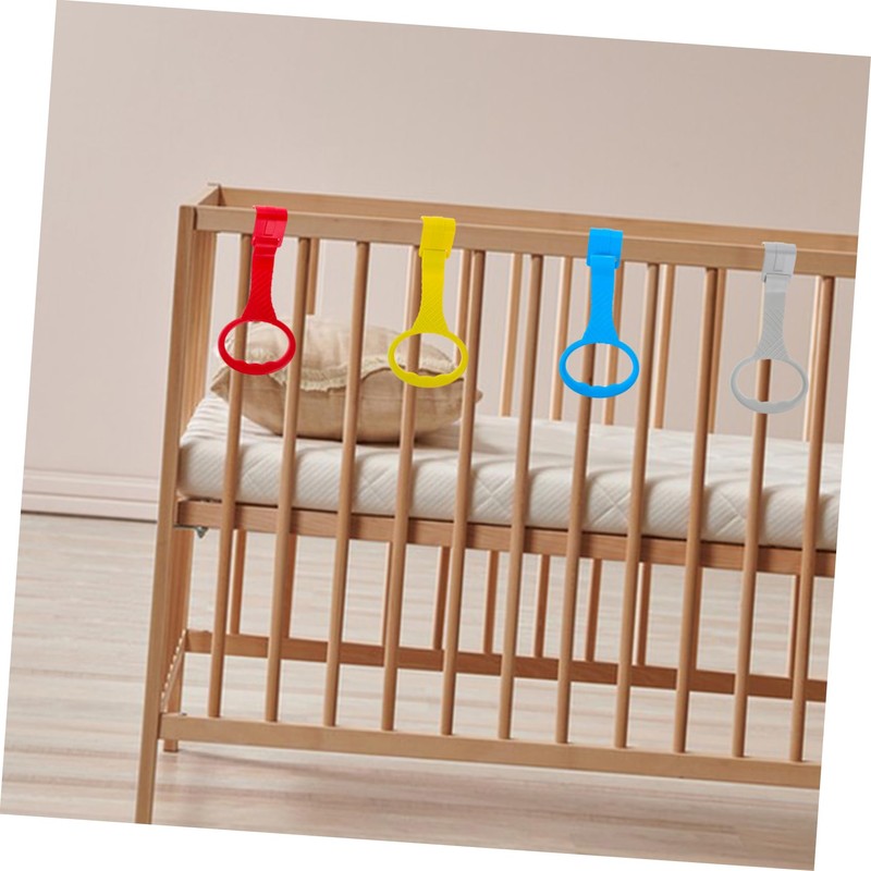 WOONEKY Infant Crib Pull Rings Set Baby Toddler Pull Up