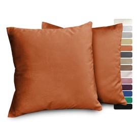 BEAUTEX Lea Velvet Cushion Covers, Set of 2, Premium Cushion Covers, Sofa and Decorative Cushions, Choice of Size and Colour (Bronze 40 x 40 cm)