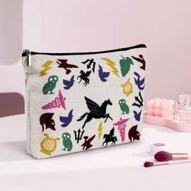 gawpile Mythology Movie Print Makeup Bag, Pegasus Print Gift Cosmetic Bag, Fantasy Greek Mythology Story Zipper Bag Christmas Birthday Gifts for Women Fantasy Novel Lovers