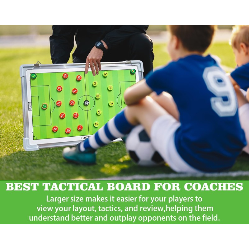 Nuburbur Magnetic Soccer Coaching Board, Double-Sided Dry Erase Tactics Board