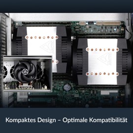 ARCTIC Freezer 4U-M for Ampere: Altra, Altra Max; AMD: SP6, sTR5, SP3, TR4, sTRX4, sWRX8 and Intel: LGA4189, LGA4677-4U & UP, Server CPU Cooler, 2 x 120 mm Fans, 400–2300 RPM, Server Fan, LGA4926