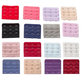 Happyupcity 22Pcs Womens Bra Extenders 3 Hooks 3 Rows Soft Back Bra Extension Strap Adjustable Brassiere Extension Hooks Bra Band Extenders Buckle (Random Color)