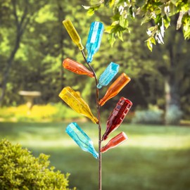 Evergreen Garden Glass Bottle Tree, Metal Bottle Trees for Garden Outside, Decorative Bottles Holder for Outdoor Wedding Christmas Party Decoration (Bottles Sold Separately)
