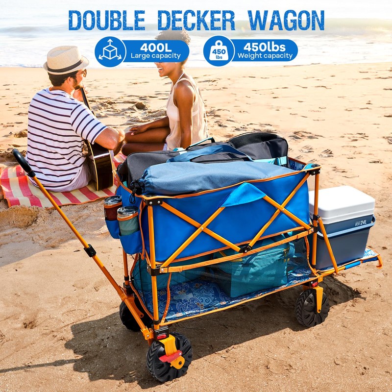 Old Bahama Bay 400L Collapsible Double Decker Beach Wagon with