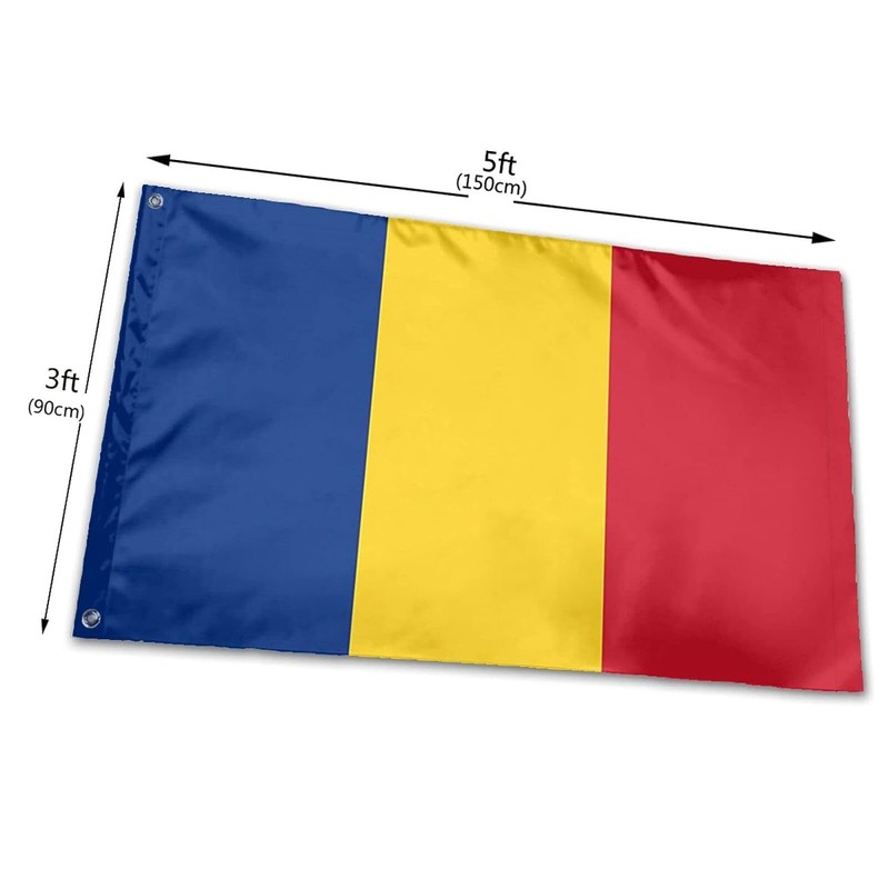 SHATCHI Romania National 5ft x 3ft Romanian Bunting Football Decorations