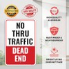 1PC No Thru Traffic Dead End Sign, 18 x 12