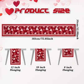Valentine's Day Table Runner - Heart Illustrated Linen Table Runner - Cheerful Patterns for Festive Atmosphere, Ideal for Home Gatherings, Valentine Gnomes Approved Table Decor