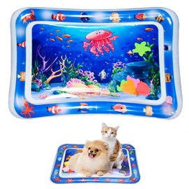 CHENRI Sensor Water Playmat, Sensory Water Play Mat for Cats, Water Mat Sensory Toy, Summer Water Play Mat, Interactive Cat Toy, Water Mat for Cats, Dogs (E)